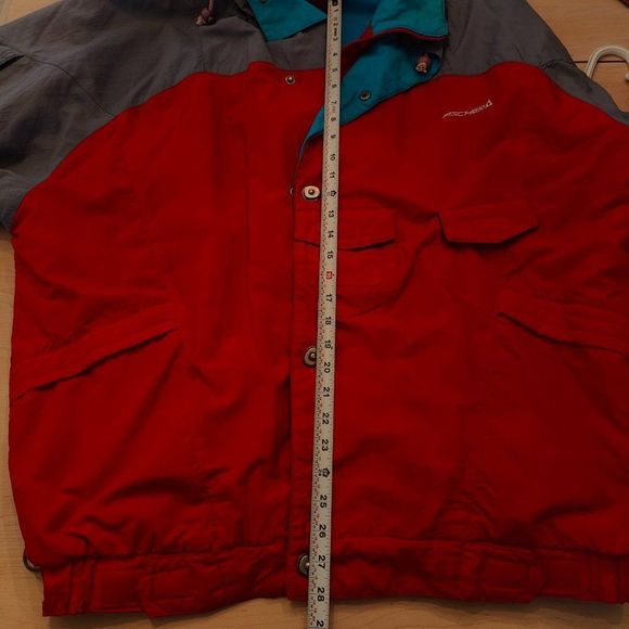 Fischer Vintage Ski Jacket Size XL with hoodie, buttons and zipper winter ski - Picture 10 of 15